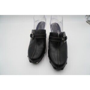 COLE HAAN Black Platform Silver Embellished Mule Slip-On Clog Size 9.5